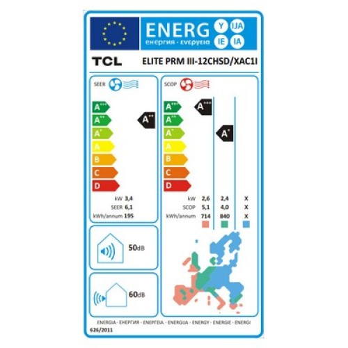 ΚΛΙΜΑΤΙΣΤΙΚΟ TCL ELITE PREMIUM  PRM III-12CHSD/XAC1I INVERTER 12000BTU R32  WIFI